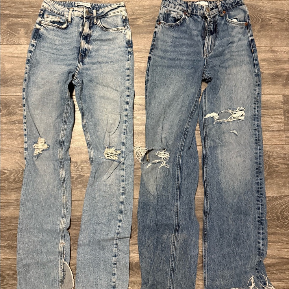 Classic Blue Distressed Women Jeans